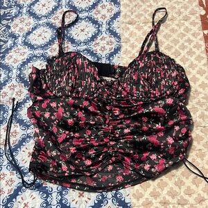 Floral Ruched Camisole Top
